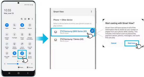 Tap Smart View Button