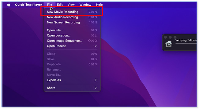 choose the New Movie Recording button