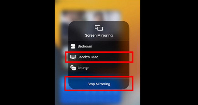 tap the Stop Mirroring button