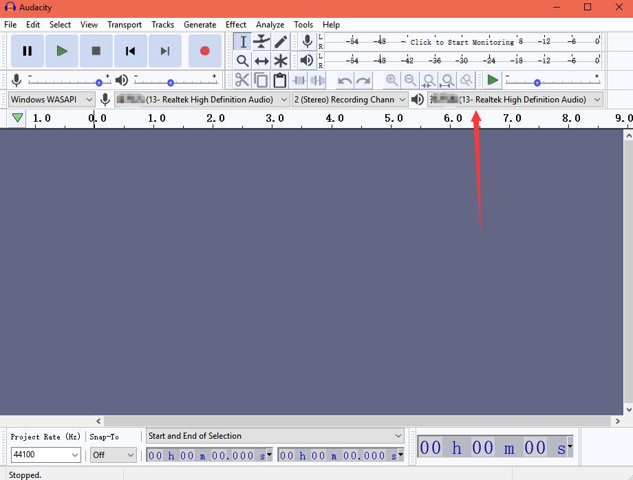 choose audio playback device on audactiy