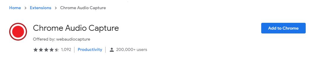 extension de capture audio chrome
