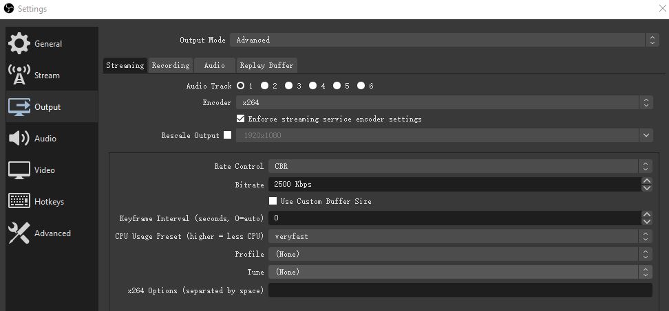 klik output output obs