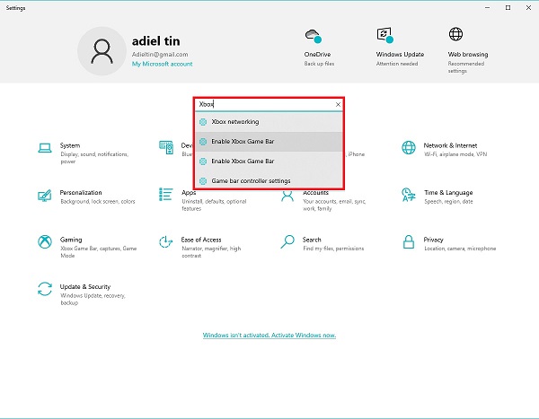 enable Xbox Game Bar