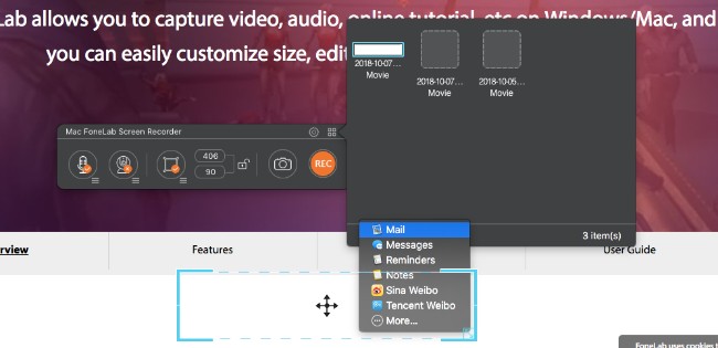 export the video recording