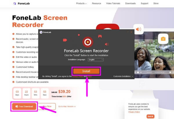 Ιστότοπος FoneLab Screen Recorder