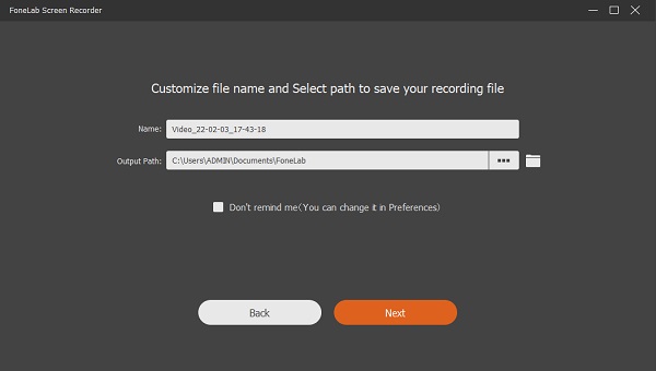 change the file name and choose a location