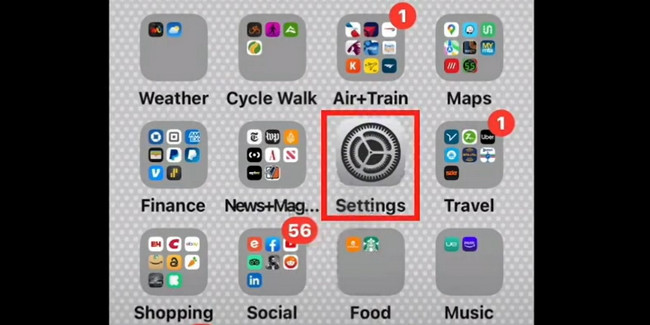Locate the Settings on your iPhone