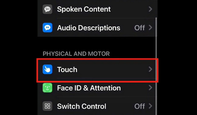 Scroll down again on the Accessibility window