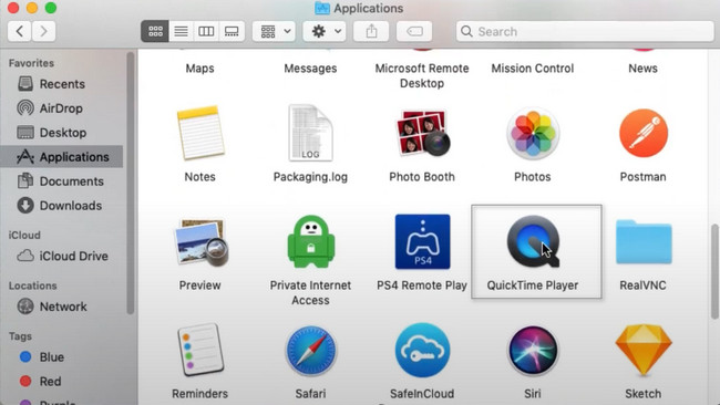 Choose the QuickTime Player