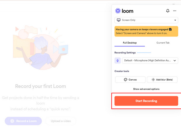 click the Start Recording button