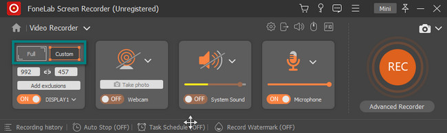 click the Custom button