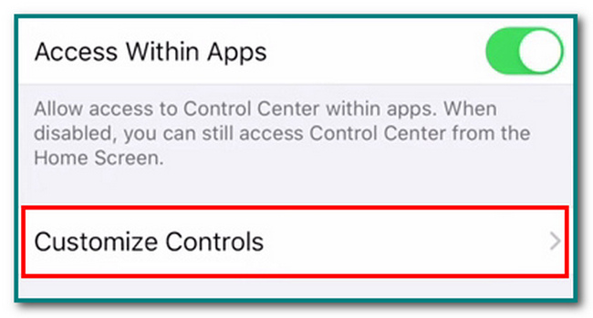 tap the Customize Controls button