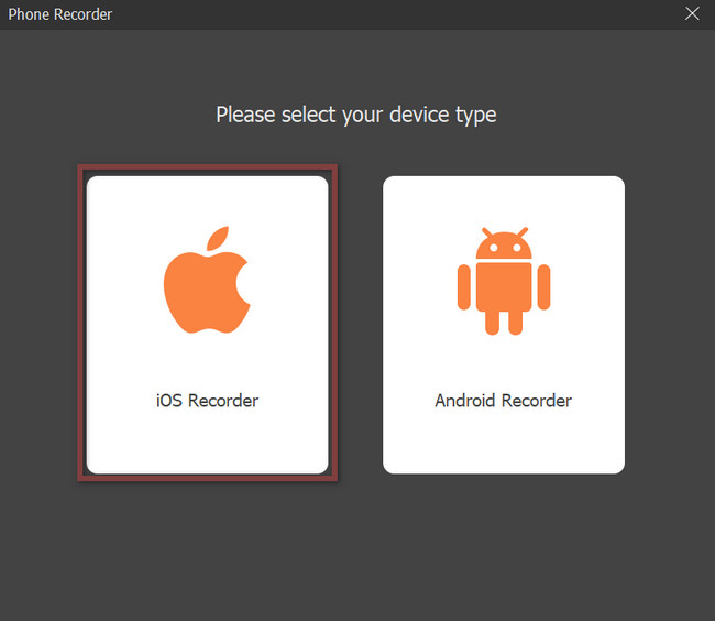 selecteer de sectie iOS-recorder