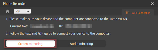 en choisissant la section Audio Mirroring