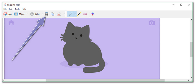 clicking the Save icon