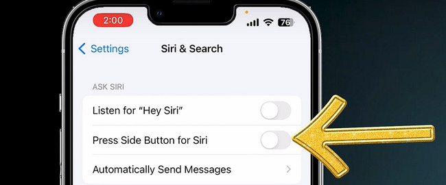 выберите раздел Siri & Section