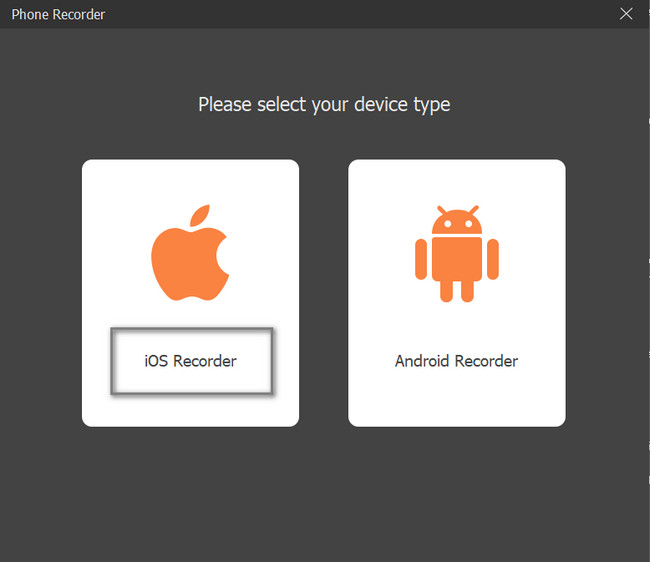 selecteer de optie Android Recorder