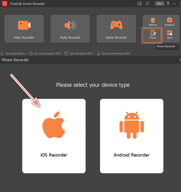 choose iOS Recorder