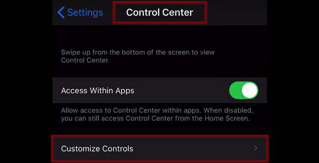 найдите под ним Customize Controls