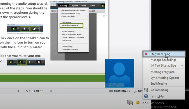 click the Start Recording button