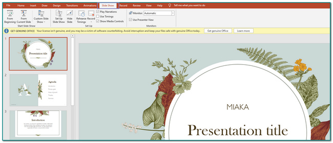 Inicie o software PowerPoint