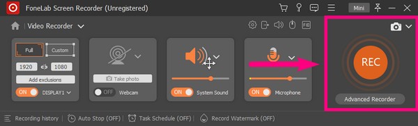 click the REC button