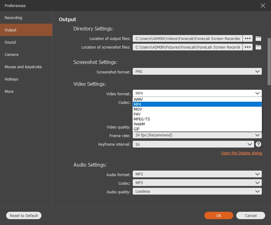 Haga clic en el ícono de ajustes para ir a la configuración del software