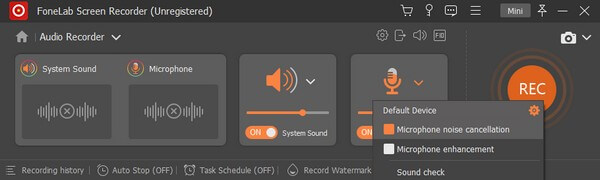 Ajuste la configuración en la grabadora de audio