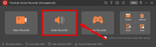 Klik op de audiorecorder