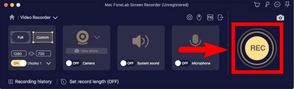 klikk på REC-knappen