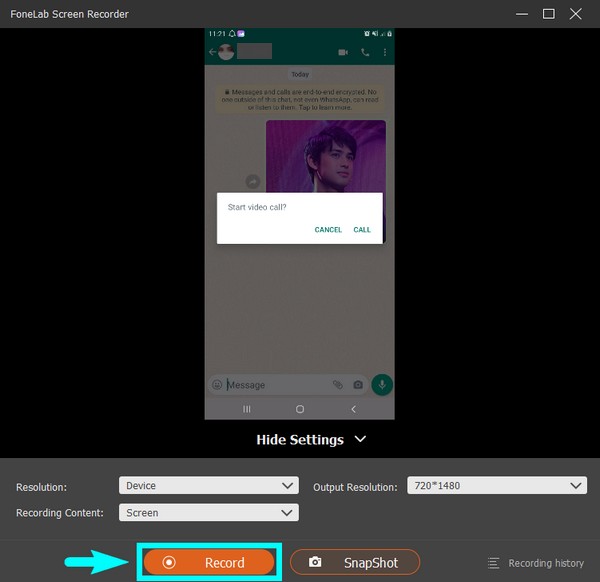 click the Record tab