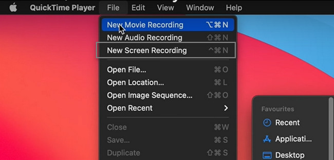 select New Screen Recording button