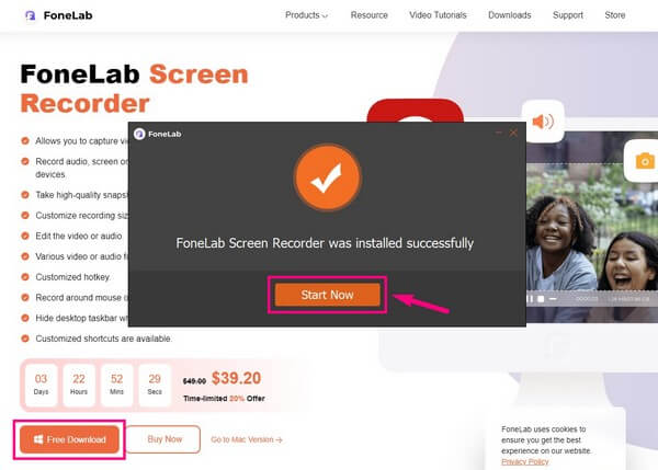 Gå in på den officiella webbplatsen för FoneLab Screen Recorder