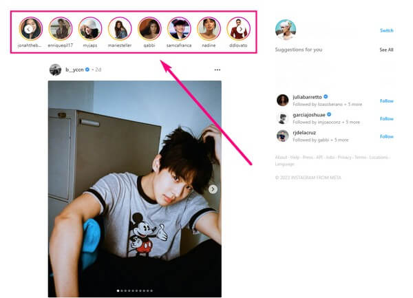 click the profile icon