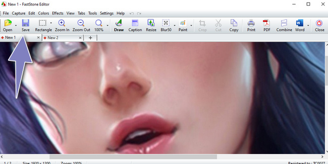 click the Save icon