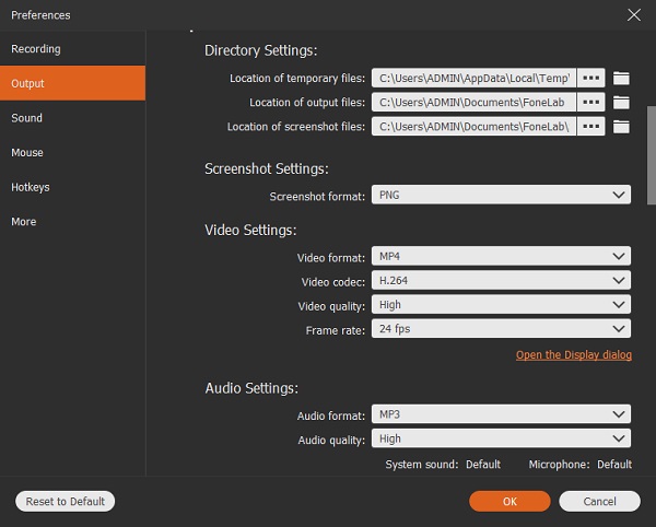 enregistrer l'instantané Alcatel