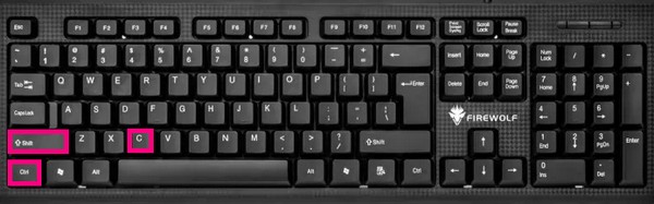 press the keys Ctrl + Shift + C