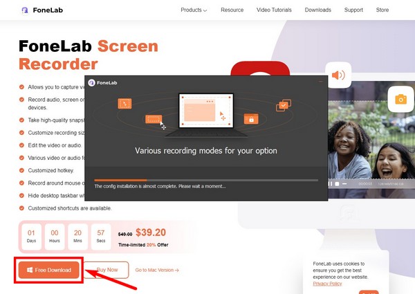 Dirigez-vous vers le site officiel de FoneLab Screen Recorder