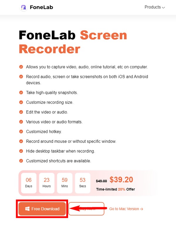 FoneLabスクリーンレコーダーをダウンロード