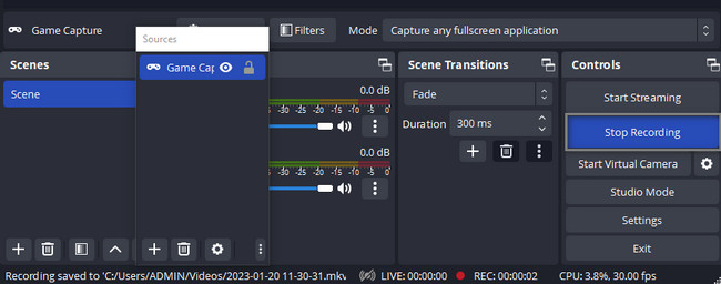 click the Stop Recording button