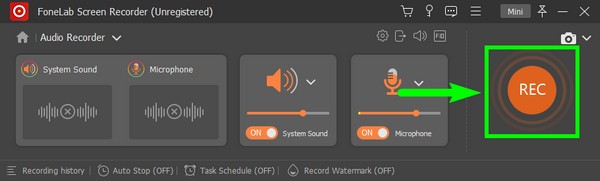 click on the huge orange REC button