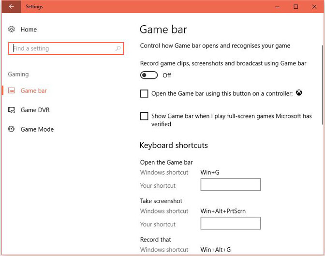 Windows Game Bar