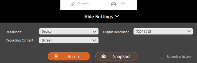 click record button