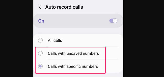 tap calls with specific number button