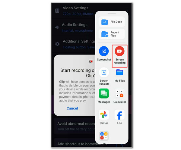 Tap Screen Recording Button