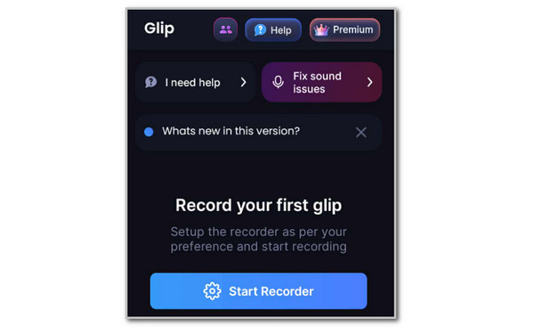 Tap Start Recorder Button