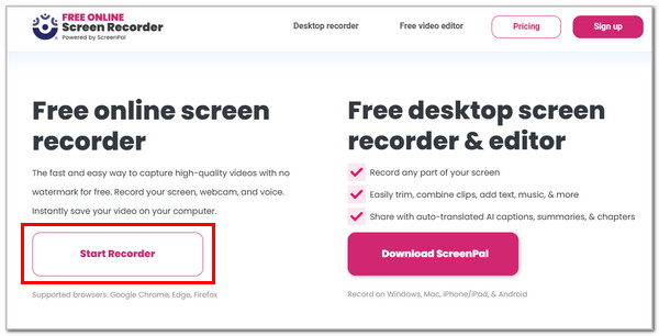 Click Start Recorder Button