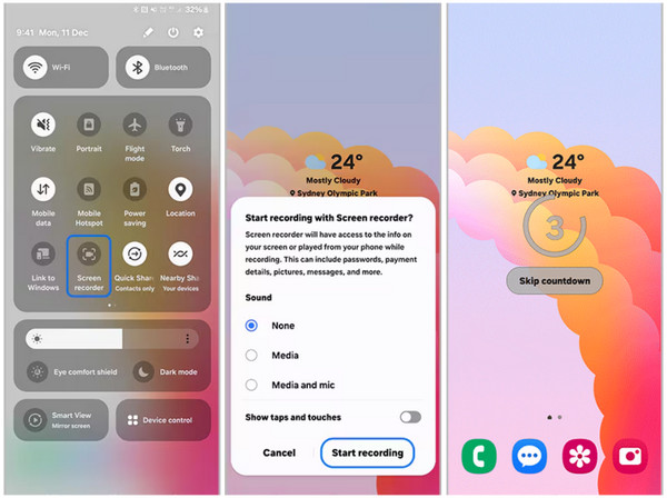 Tap Start Recording Button