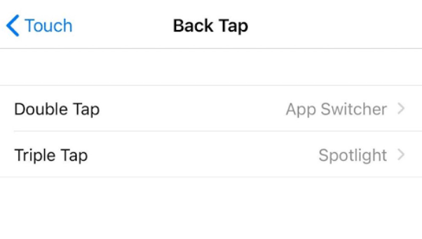 Back Tap Screenshot