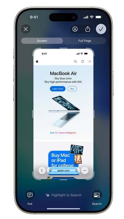 full page screenshot iPhone
